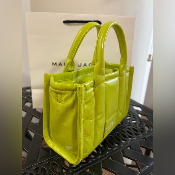 NWT Marc Jacobs Mini Tote Bag in Acid Lime Color - Picture 5 of 11